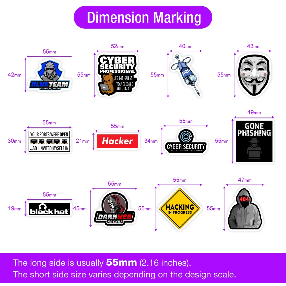 Cybersecurity Stickers for Laptop Phone Bottles