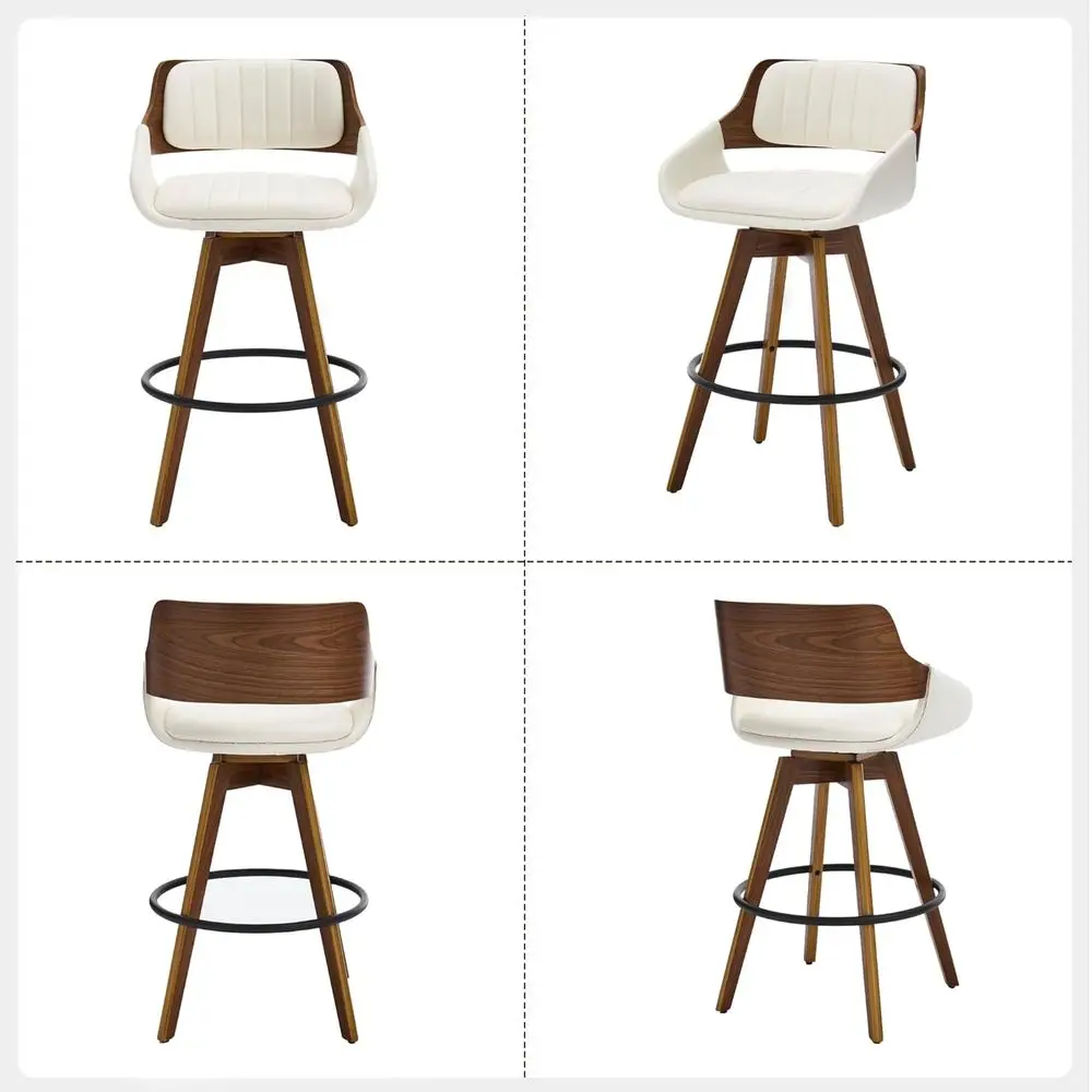 Arvello Walnut Swivel Bar Stool in room setting