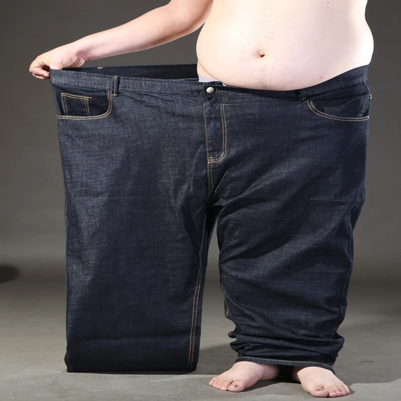 New plus size men's stretch jeans 200KG 12XL 11XL 10XL fashion loose pocket zipper oversized jeans 6
