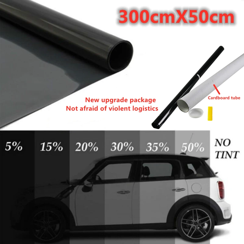 300cmx50cm 550 Black Car Window Foils Tint Tinting Film Auto Home