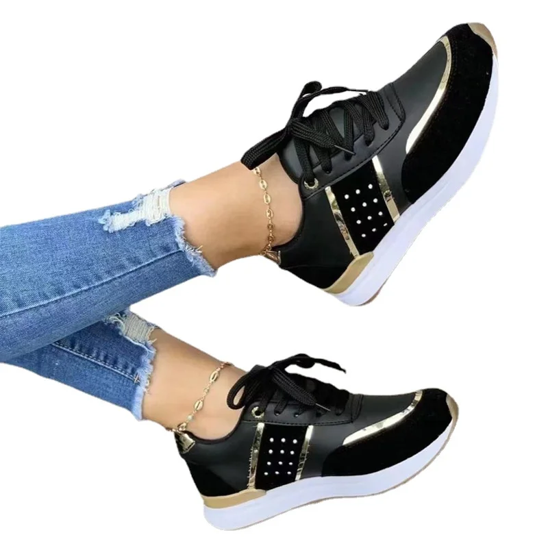 Sneakers Women Platform Shoes Leather Patchwork woman Casual shoes Sport  Ladies Outdoor Running Vulcanized 