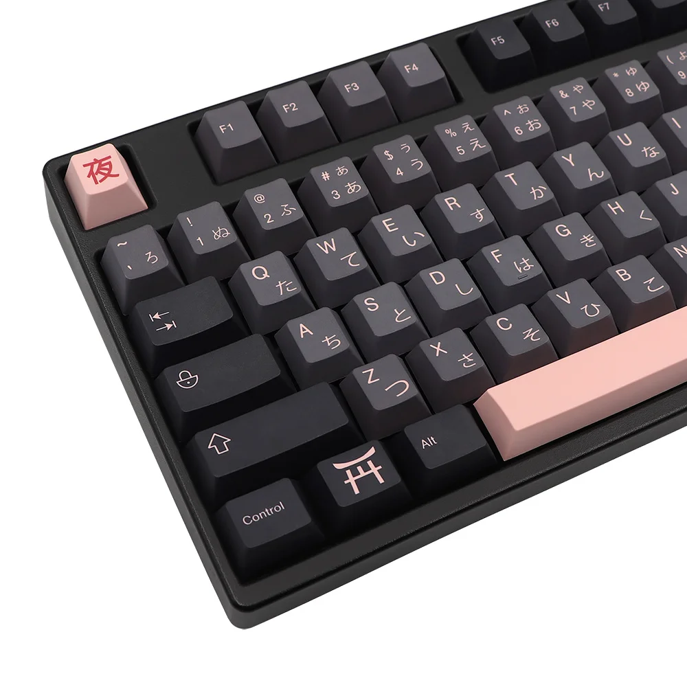 Chave Noite Sakura Keycap Pbt Japonês Keycaps para Dz60 Rk61 64 Gk61 68 75 84 87 96 980 104 108 Teclado Mecânico Gmk Keycap 136