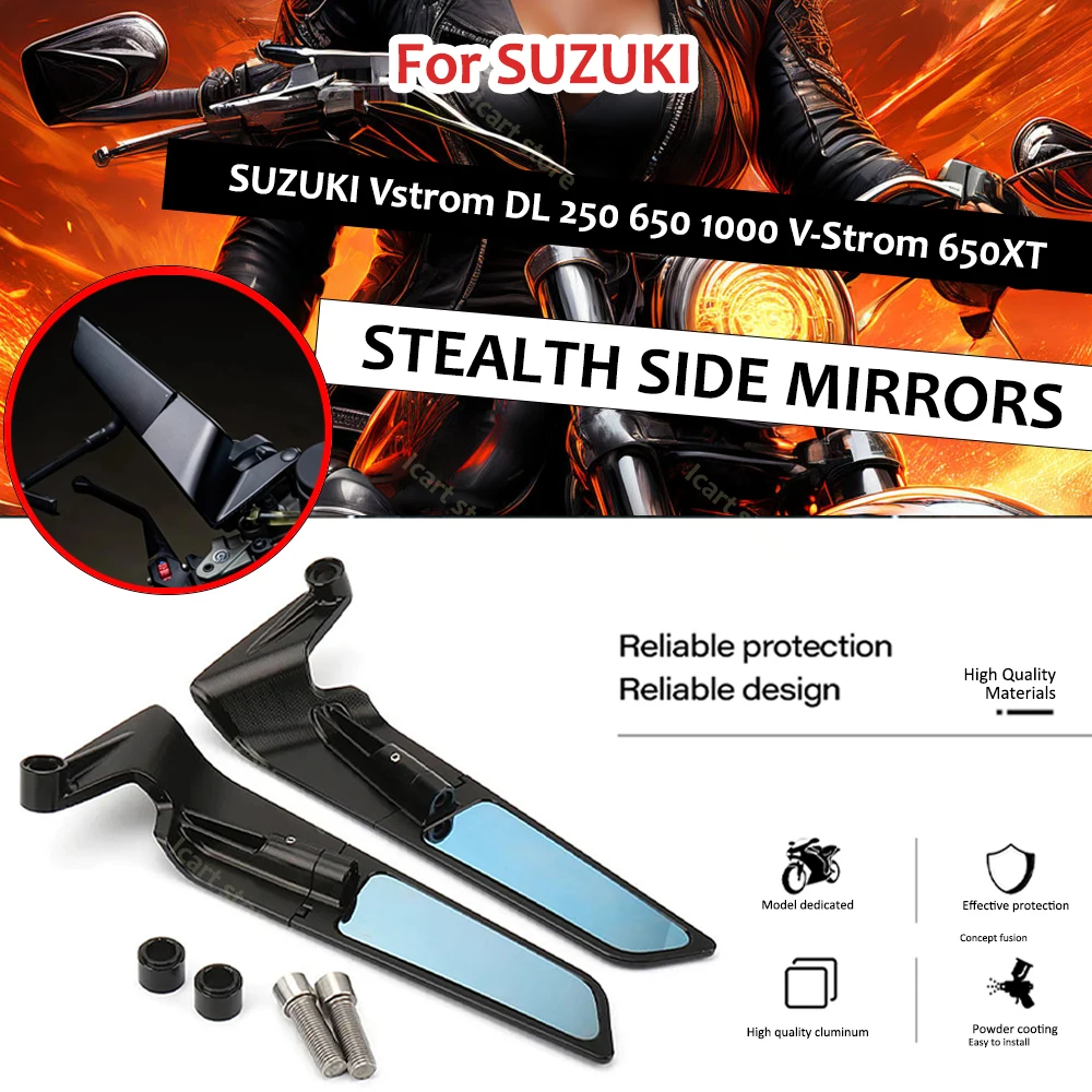 Per Suzuki Vstrom Dl 250 650 1000 V-Strom 650Xt 1000Xt Vst Accessori Moto Specchietti Retrovisori Regolabile Wind Wing Alluminio