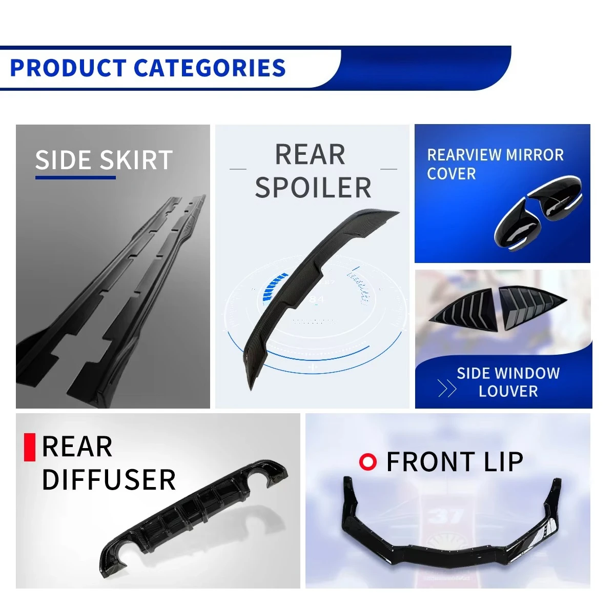 포드 머스탱 GT 에코부스트 2024 GT 스타일 3피스 프론트 스플리터 바디 키트 가드용 프론트 범퍼 립 스포일러, 자동차 외부 액세서리