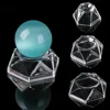 Acrylic Transparent Ball Base Hexagon Shape Stone Support Display Stand Figurine Holder Desktop Ornaments 1