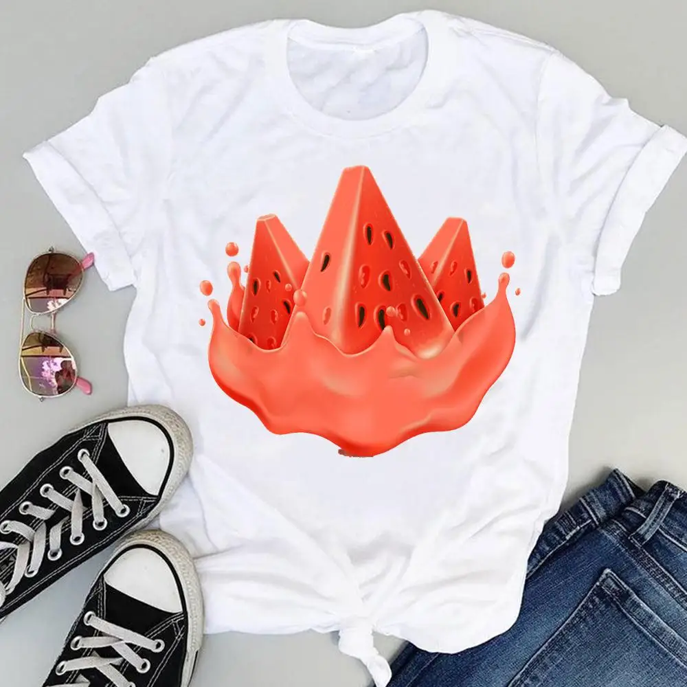 

Women Cartoon Watermelon Fruit Trend T Shirt Short Sleeve Graphic Summer Fashion Print Female Clothes Tops Tees Ladies Tshirts