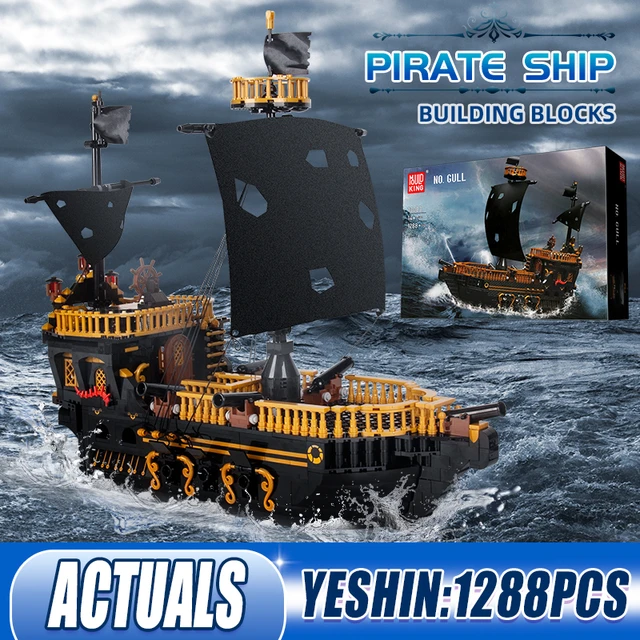 1288PCS DIY Medieval Pirate Ship Model