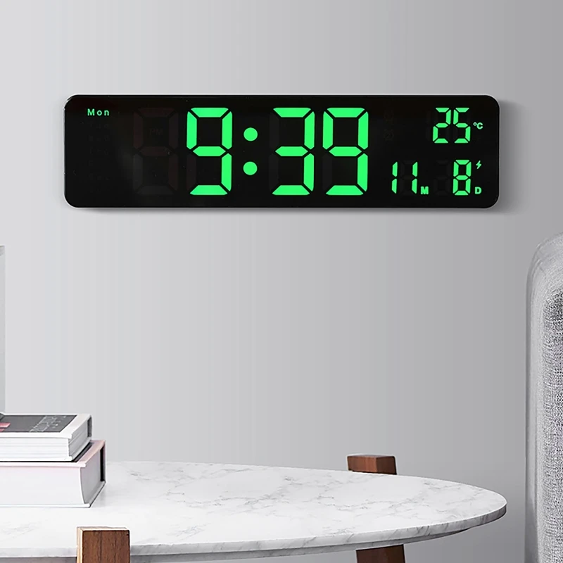 

Wall Clock Alarm Date Temperature Automatic Backlight Table Hanging Simple Desktop Home Decoration Stand hang Clocks