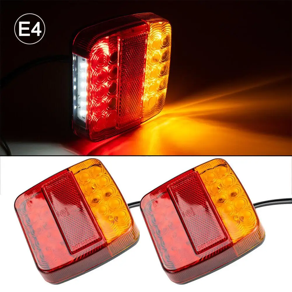 2pcs Led Trailer Tail Light Dc 12v Donation Shockproof 20led Rv Atv Stop   Truck Lamp Turn Signal silicone remote cover for samsung bn59 01259b tv remote sleeve skin smart tv remote protective case soft shockproof skin housing