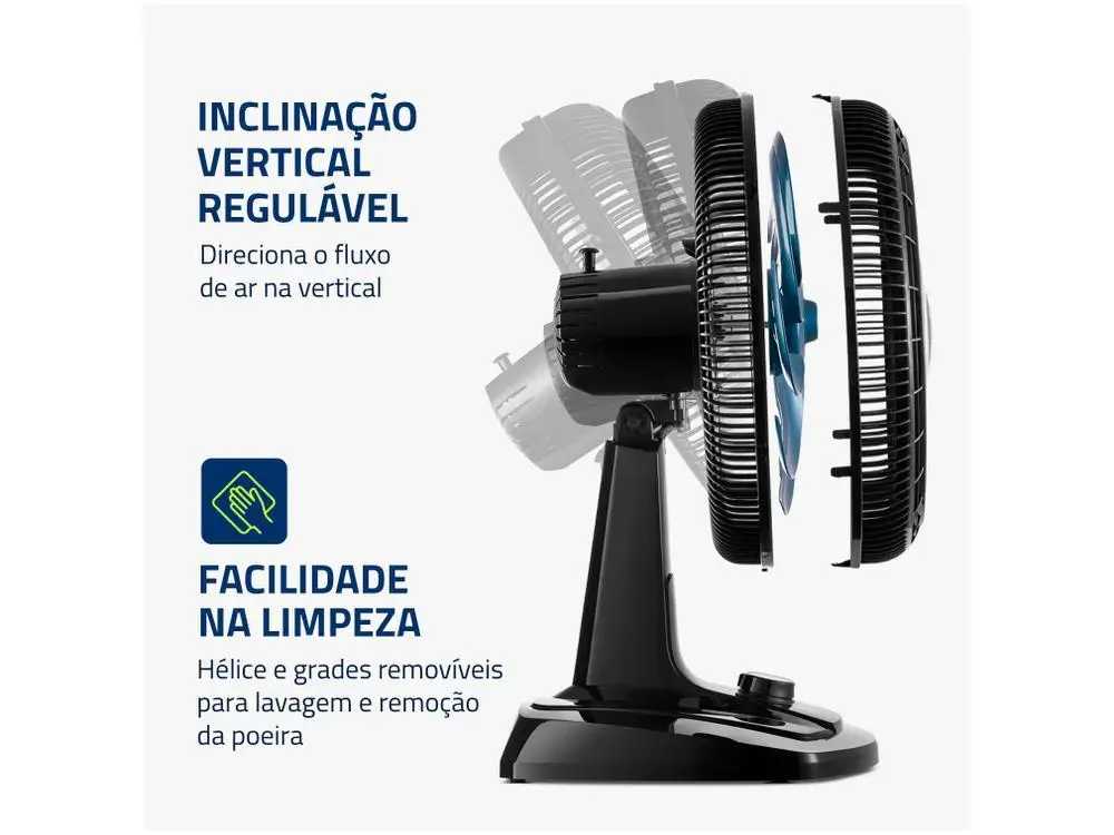Ventilador de Mesa Mondial Super Turbo VTX-40 Chrome 40cm 8 Pás 3 Velocidades - 110V 4