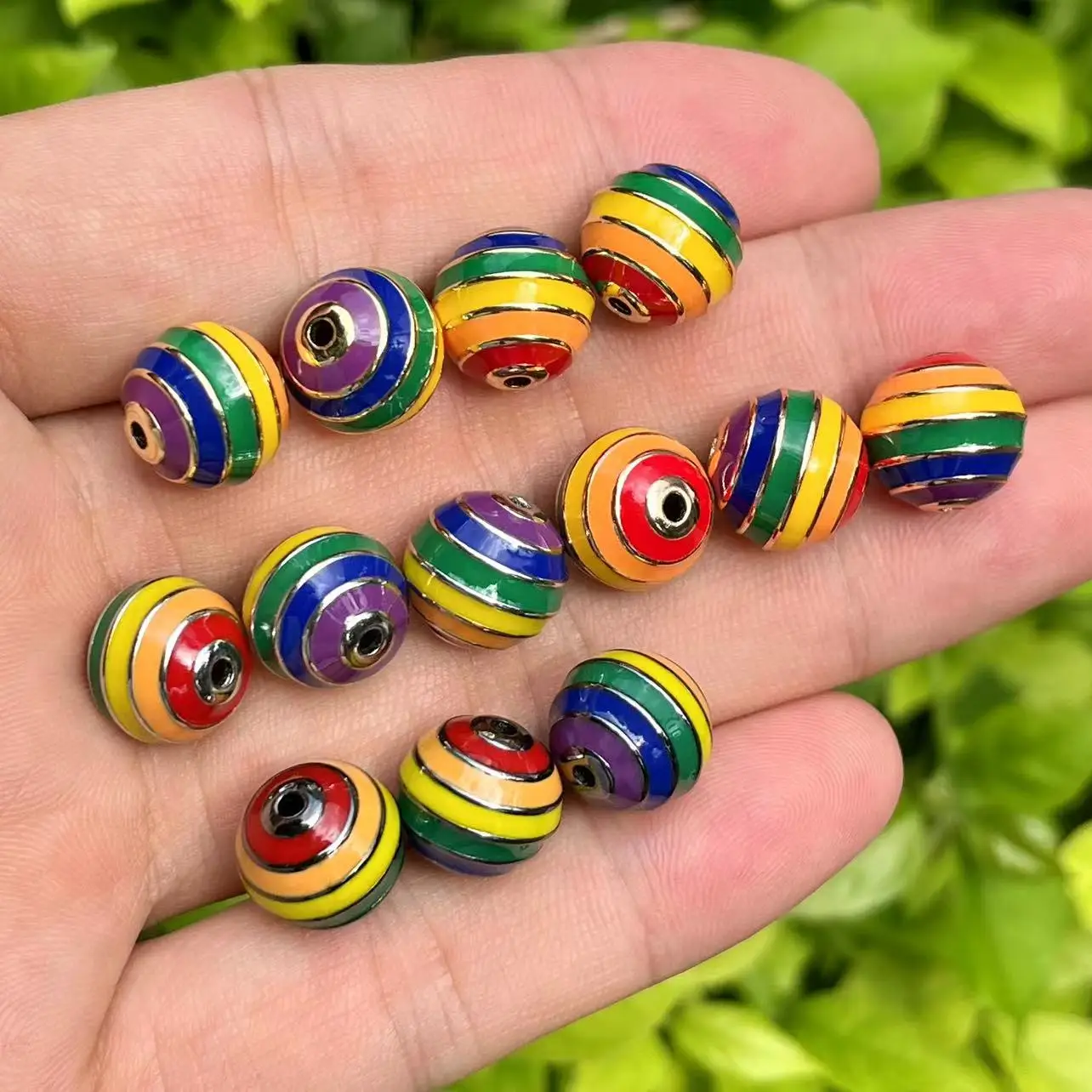 

10 шт./партия, радужные эмалированные шарики 12 мм