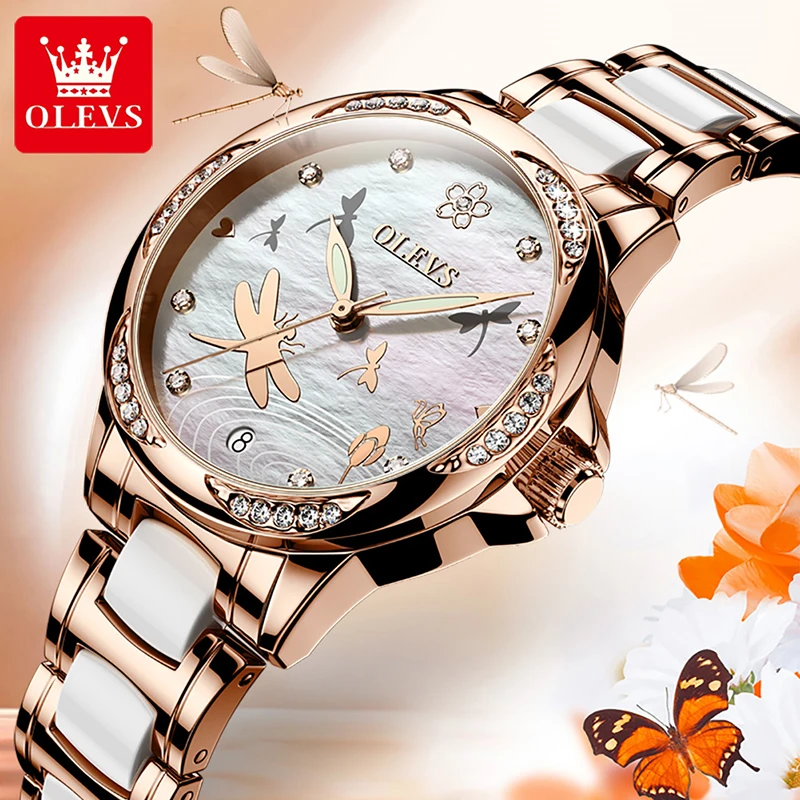 

OLEVS Luxury Brand Mechanical Womens Watches 2023 New Casual Fashion Women Clock Luminous Hands 30M Waterproof Watch Calendar