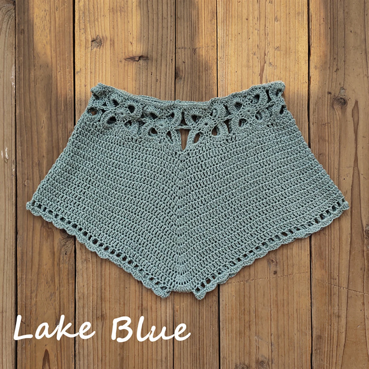 Women's Crochet Cutout Swim Shorts Summer Bathing Suit Bottoms Beach Style Drawstring Beach Board Shorts Swim Trunks