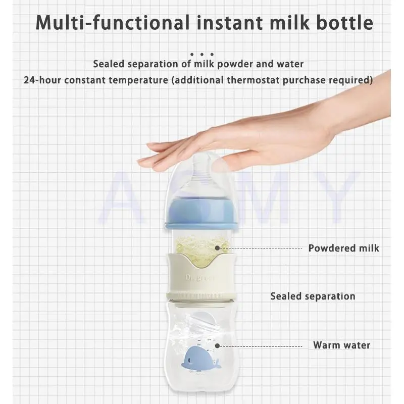 Dr.Green  Newborn Baby Bottle  PPSU 150ml-300ml Wide Mouth Bottle Sealed isolation Fast milk filling Removable/Washable Bottles 6