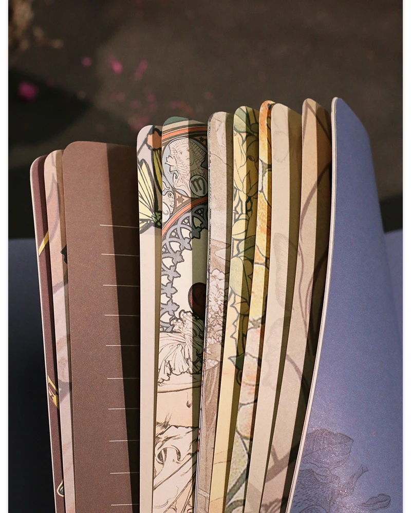 Mucha's Famous Painting Series Retro-Hardcover-Notizbücher, klassisches Design, farbige Seite, Illustration, B6-Tagebuch, Studenten-Notizblock – Detail 6