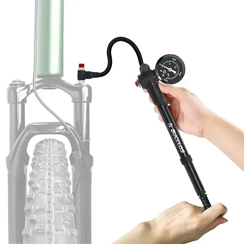 Mountain Bicycle Air Shock Pump with Gauge for Fork Rear Suspension Bike Tire In