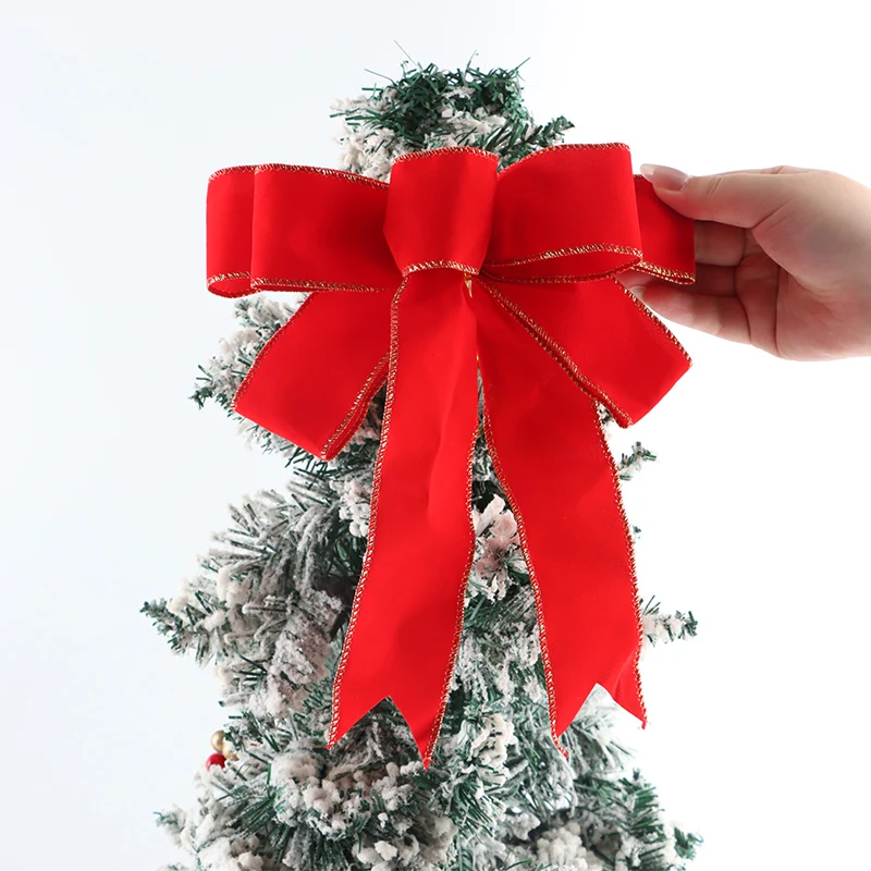 (1PCS/bag)21.33X24.85Cm Large Red Bow Christmas Tree, New Year's Celebration and Happy Reunion with Matching