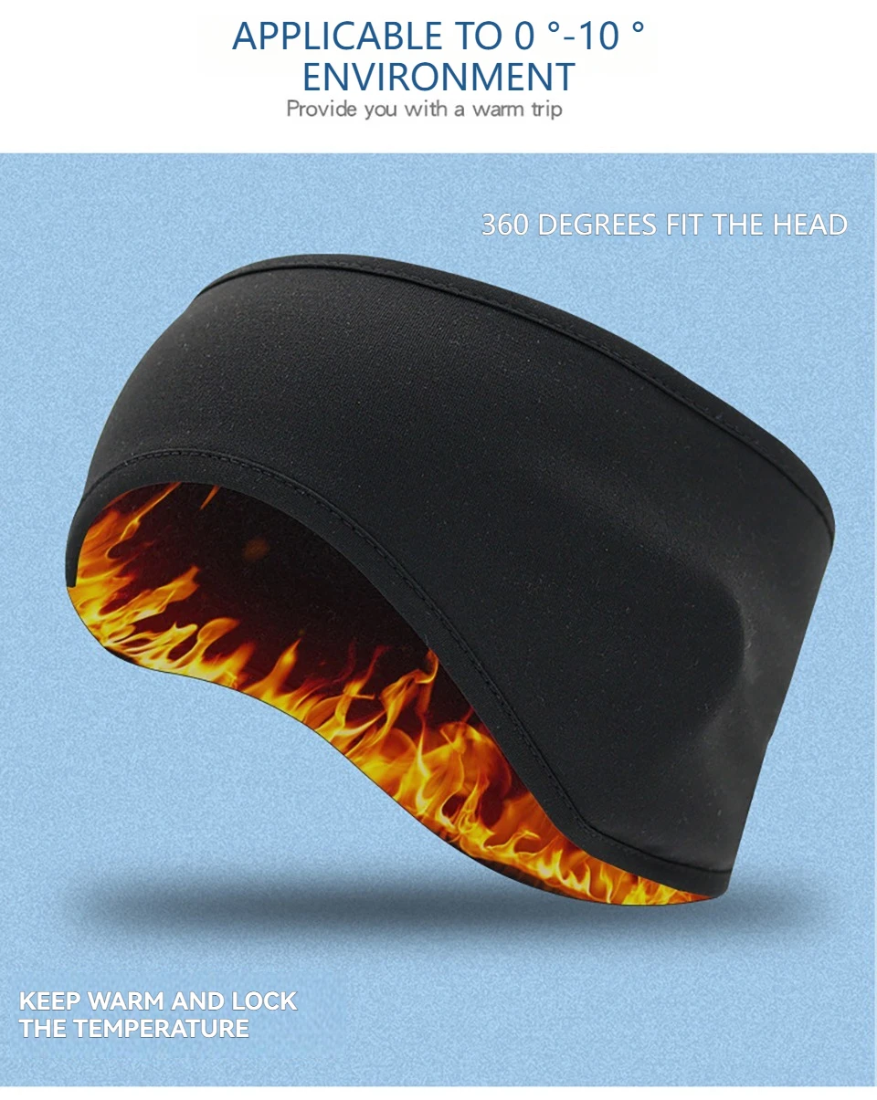 GTUBIKE Winter-Wärmer-Stirnband, atmungsaktiv, winddicht, Schweißband, Fleece-Ohrabdeckung, wärmer, Outdoor-Sport, Radfahren, Laufen, Kopfbedeckung – Detail 3