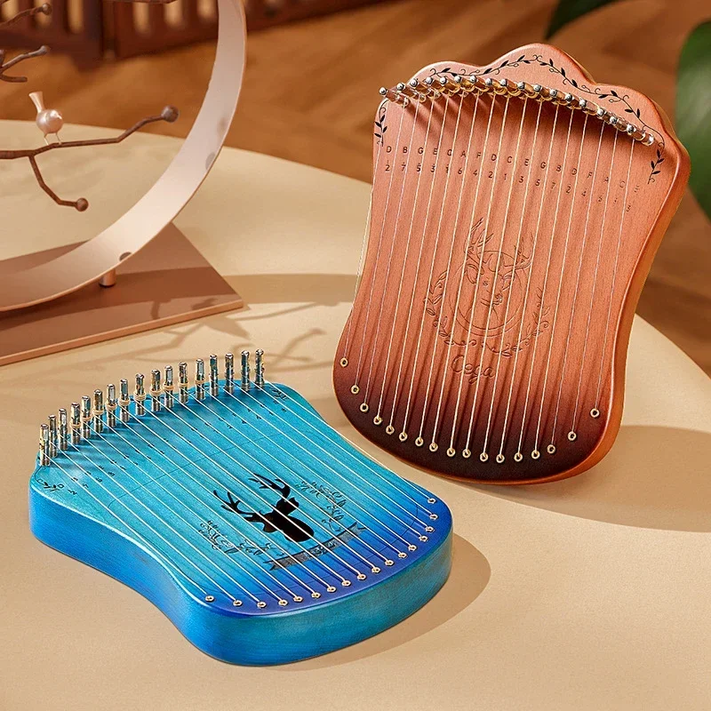 Cega 17 Strings Lyre Harp Solid Beech Wood Harp Portable Mini Lyre Piano Beginner Kid Stringed Instruments with Accessories Gift harp musical instrument