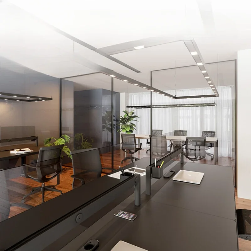 Office desk, desk and chair, combined screen, simple work position, designer, four-person furniture.