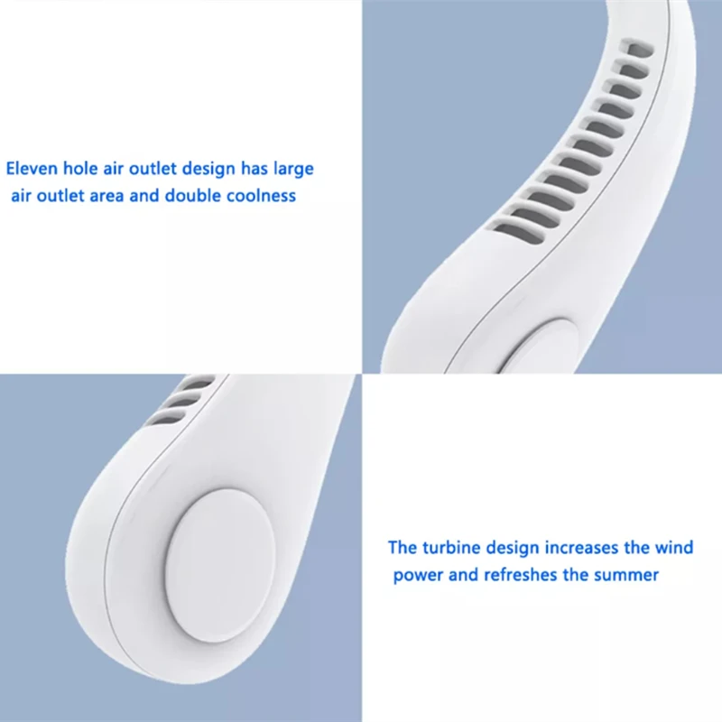 Cooling Neck Fan Rechargeable Portable Neck Air Conditioner Outdoor Neck  Cooler for Sports Wireless Charger with