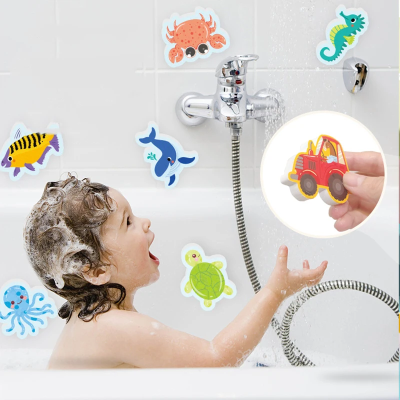 Summer Baby Bath Toys Alphanumeric Letter Animal Puzzle Soft EVA Kids Baby Bathroom Water Toys Baby Toys for 0 12 Months 1 Years 6