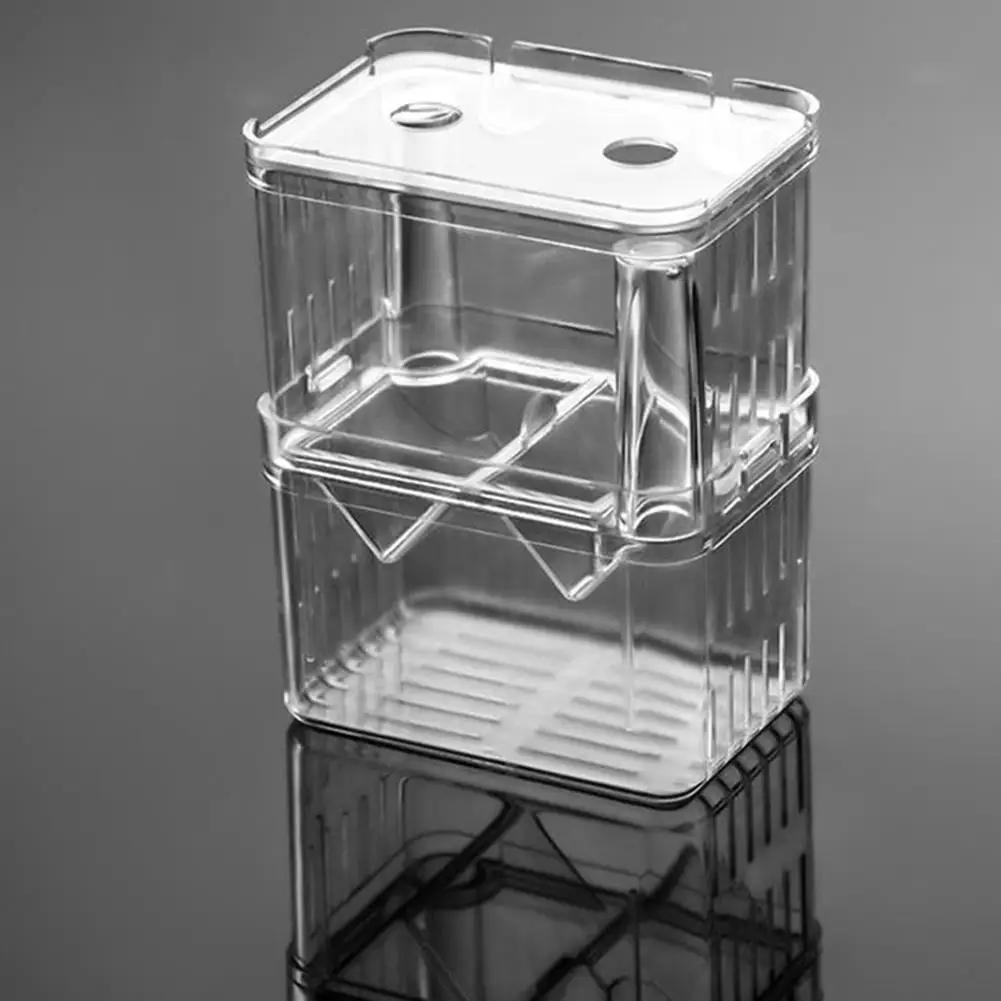 Fish Breeding Box Acrylic Aquarium Breeder Box Double-layer Self Floating Isolation Incubator for Baby Fishes Shrimp Q9N3