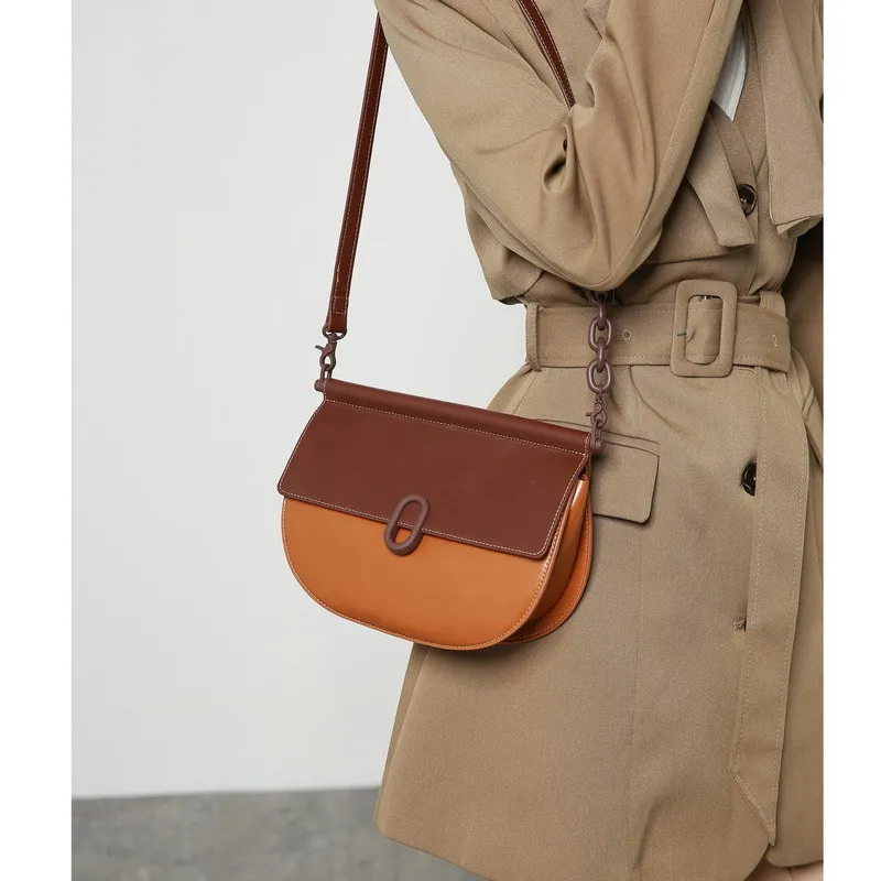 

Высококачественная осенне-зимняя новая простая и универсальная женская сумка через плечо с контрастными подмышками