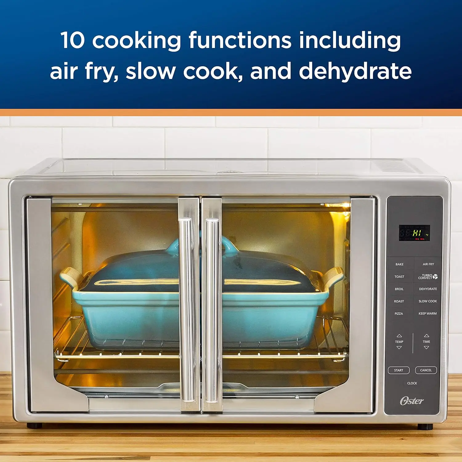 Toaster, Large Enough for 2 Pizzas, Stainless Steel French Doors, XL Sized 6