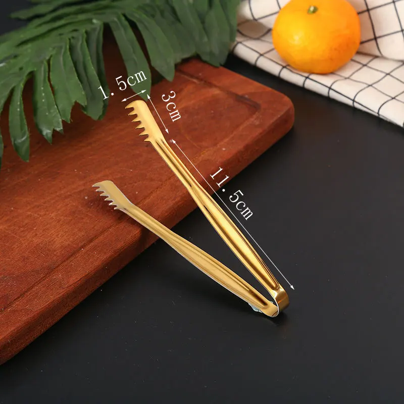 Dropshipping Stainless Steel Non-stick BBQ Tongs Smart Pastry Grill Meat Kitchen Clip Accessories Cooking Clamp Gold/Silver food tongs