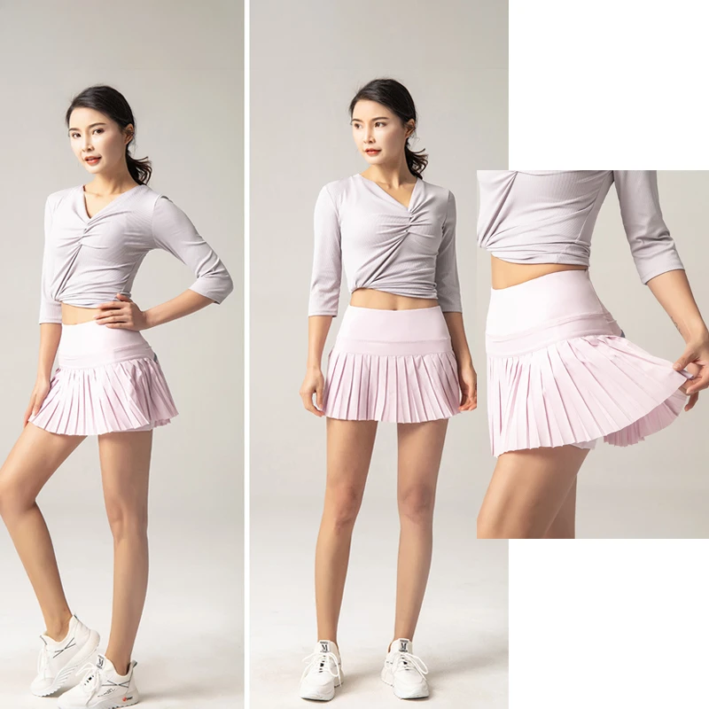 Spring and Summer New Outdoor Quick Dry Skirt Pants Running Breathable Gym Skirt Pleated