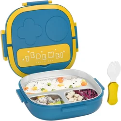 Stainless Steel Insulated Leakproof Bento Lunch Box (Blue)
