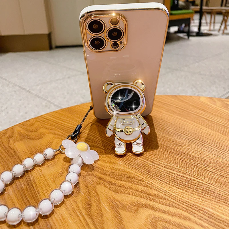 3D-Blumenarmband-Hülle für Honor X9 X7A X6 X9A X8 5G X8A 10 20 30 Lite 50 70 9X Pro 90 X7 Quicksand-Astronautenhalter_voghion.com