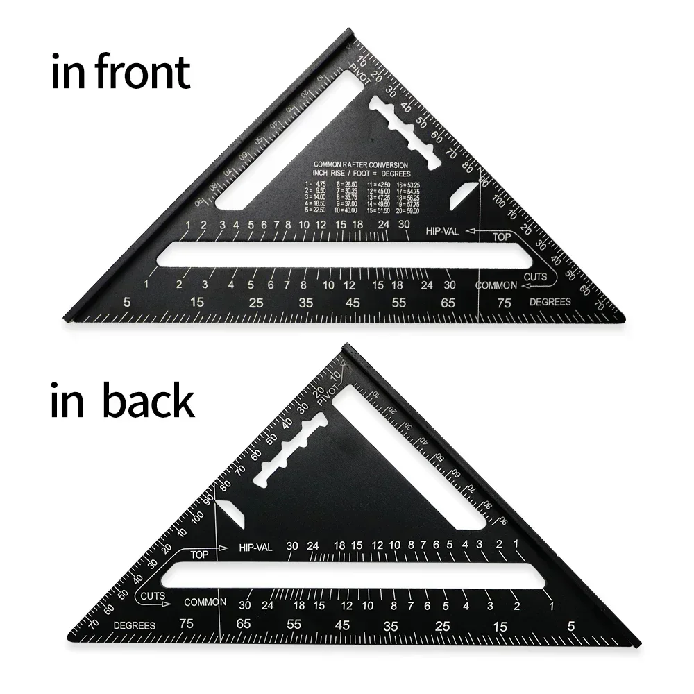 7 Inch Triangle Carpenter Square Aluminum Alloy For Woodworking And Carpentry Triangle Ruler Layout Measuring Tool 2