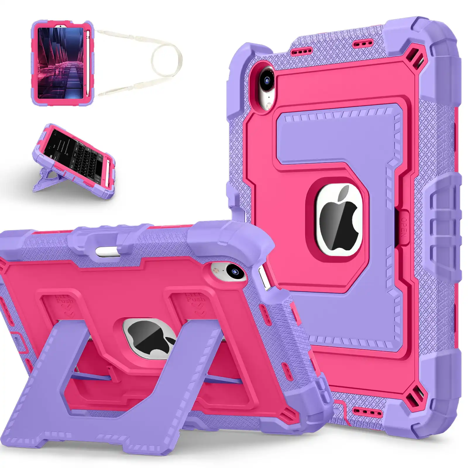 Durable iPad Case with Handle Stand and Pen Tray - Shockproof and Soft Silicone Protective Cover
