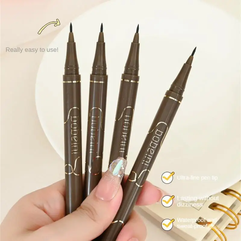 

Eyeliner Pen Waterproof Sweat Proof Fast Drying Fine Pen Head Long-lasting Non Smudging Liquid Silkworm Laying Pen Beauty Tool