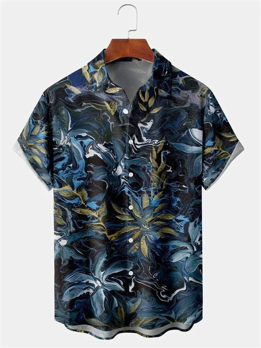 

Men's Seaside Casual Tropical Plant Fun Print Women's Shirt Pattern Design Short Sleeve Shirt Button Up Fashion Top