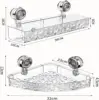 Corrugated Suction Cup Storage Holder Light Luxury Style Glacier Pattern Suction Cup Shelf No-Drill Bathroom Suction Storage Box 2