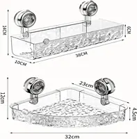 Corrugated Suction Cup Storage Holder Light Luxury Style Glacier Pattern Suction Cup Shelf No-Drill Bathroom Suction Storage Box 2