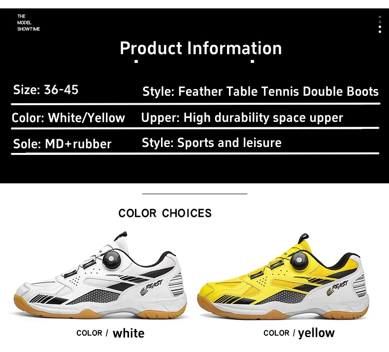 Description Picture 4 of itemUnisex Profession Badminton Shoes Women Indoor Athletic Table Tennis Shoes Men Light Breathable Training Sneakers Non-slip