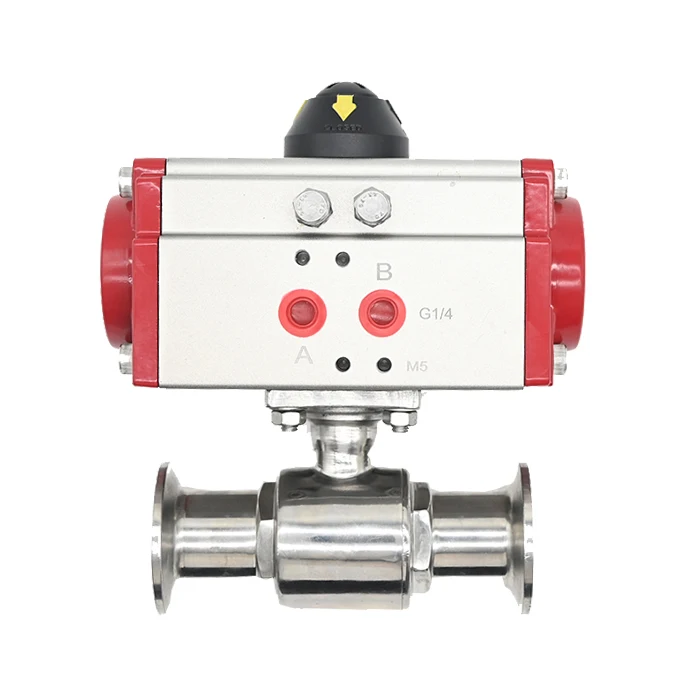 JTAIV Factory customization 2 way Sanitary SS304/316 Quick-install Pneumatic Single/Double action Ball Valve