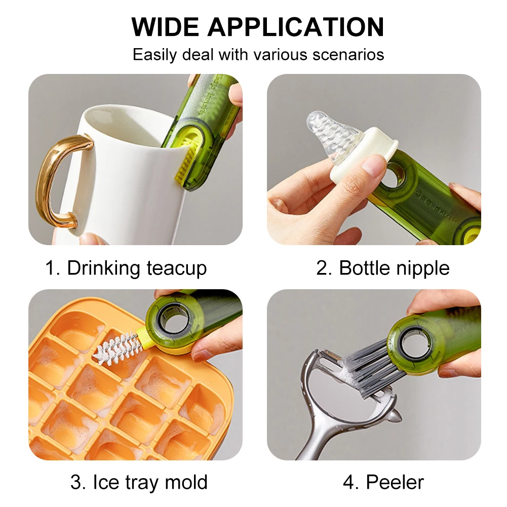 New U-shaped Cup Rim Cleaning Brush Multifunctional Mini Groove Gap Cleaner  Brush Rotatable Bottle Cup Details Clean Tool 3-in-1 - AliExpress