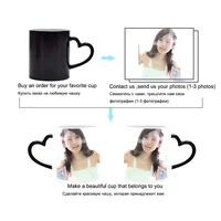 Tasse à couleur changeante en céramique noire, tasse magique à couleur changeante, personnalisez votre photo sur une tasse à thé, une tasse à café, un meilleur cadeau pour un ami 6