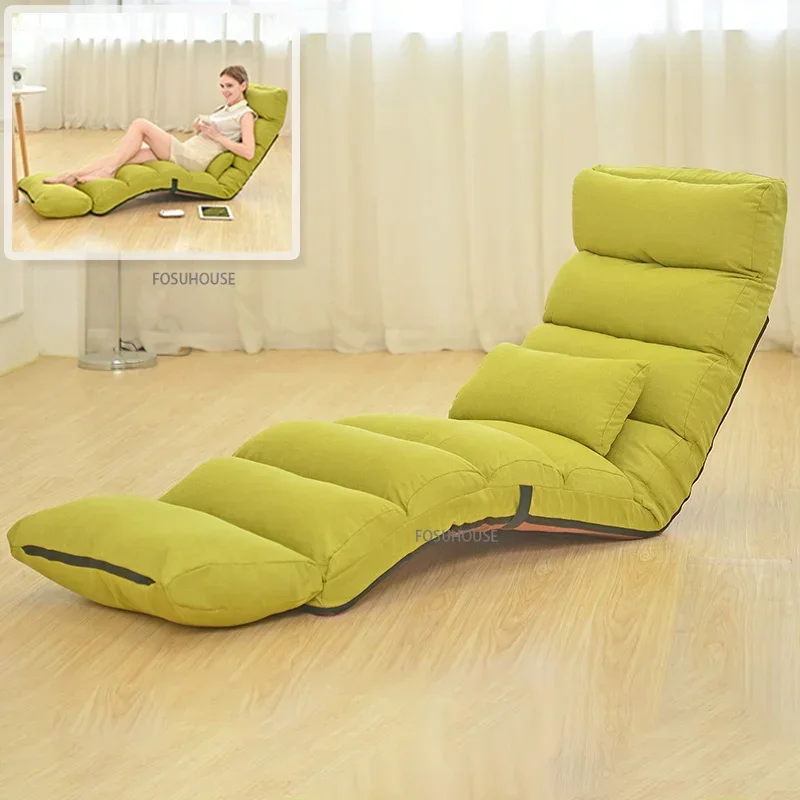 Japanese Foldable And Washable Floor Chair Lazy Sofa Tatami Bedroom Bay Window Leisure Recliner Chair Balcony Single Sofa Chairs
