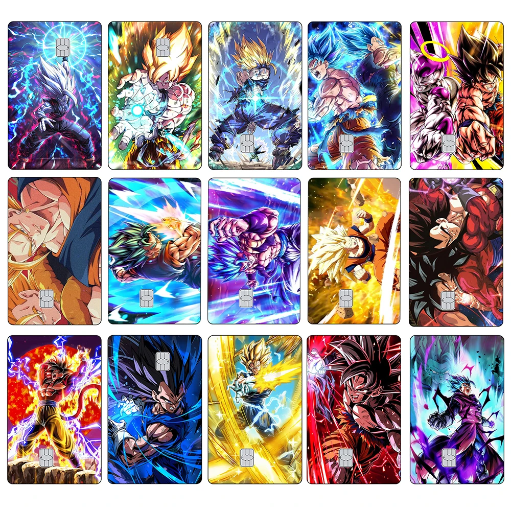 Anime Dragon Ball Kreditkarten-Skin-Aufkleber: Coole Goku-Sticker für VISA, JCB, Mastercard und andere IC-Karten zur Dekoration und zum Schutz