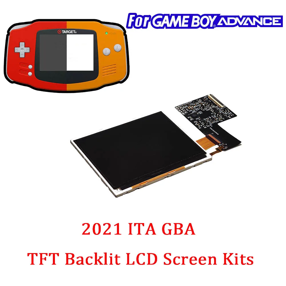 Ita Gba Retroiluminado Tft Lcd Kits de Tela para Gba Tanto Agb 32pin e 40pin Destaque Brilho Lcd Kits para Gameboy Avanço 2023