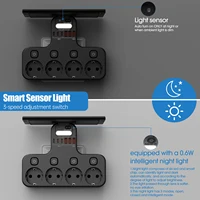 4000W EU Multifunction Socket Smart Night Light Individual Switch EU Plug 4 AC Power Strip with Phone Holder 2 USB-A 2 USB-C - Image 6