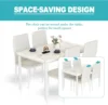 Dining Table Set for 4 Marble Kitchen Table and Chairs for 4, Comfortable PU Leather Chairs,Dining RoomTable Set for Small Space 4