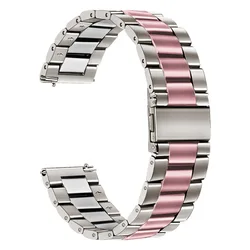 Steel Strap Stainless Steel 22mm Watchband Bracelet Correa Belt for Mi Watch Color (Silver Pink)