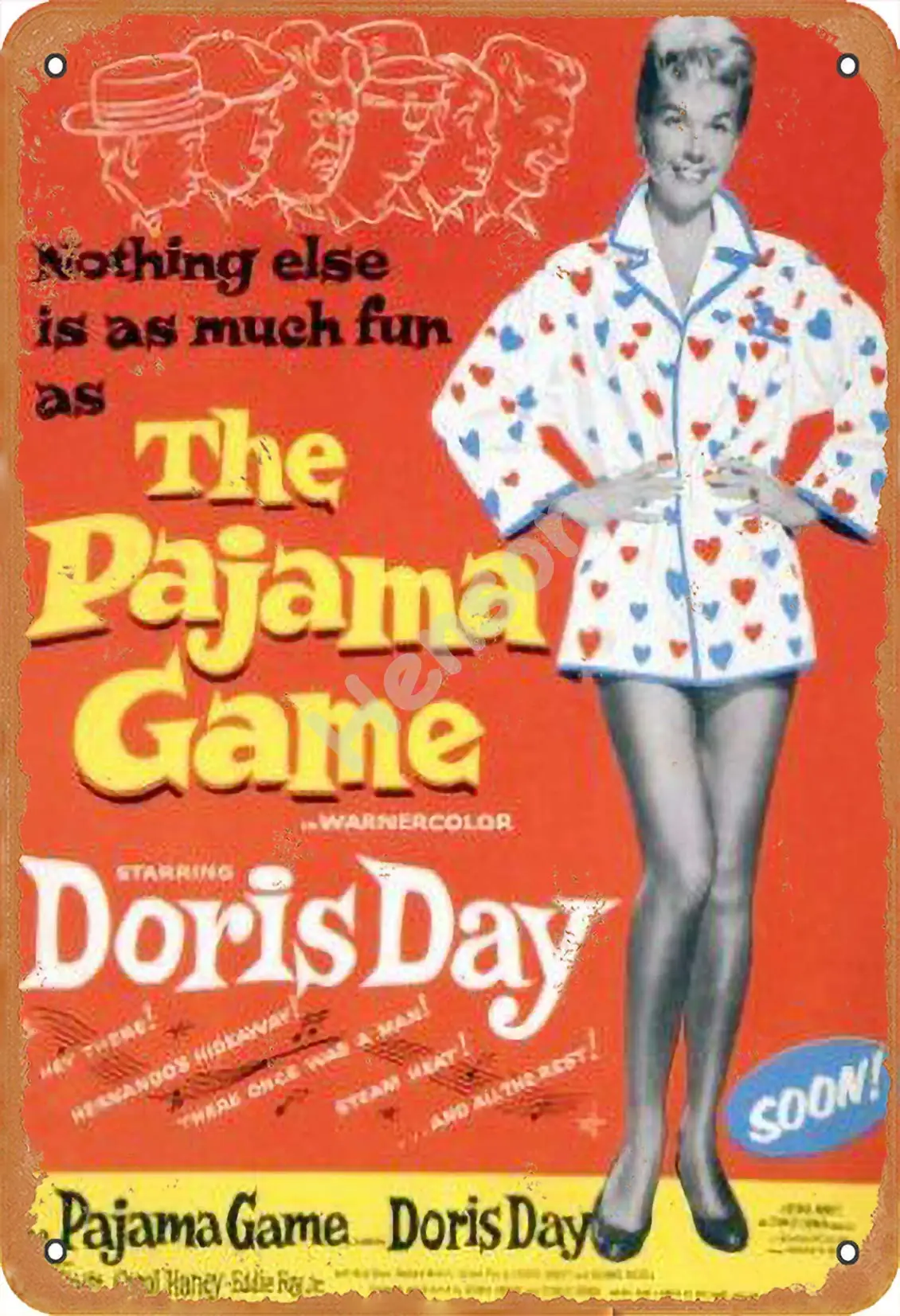 

SLALL The Pajama Game Doris Day Retro Street Sign Household Metal Tin Sign Bar Cafe Car Motorcycle Garage Decoration Supplies12
